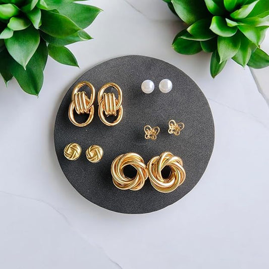 Modern Knot Earrings Set