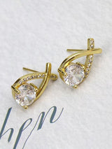 Floral Pearl & Wavy Gold Square Earring  Combo