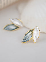 Elegant Dual Leaf Stud Earrings