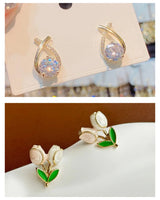 Dainty Bloom & Pearl Arc Earrings Combo