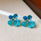 Aqua Bloom Earrings