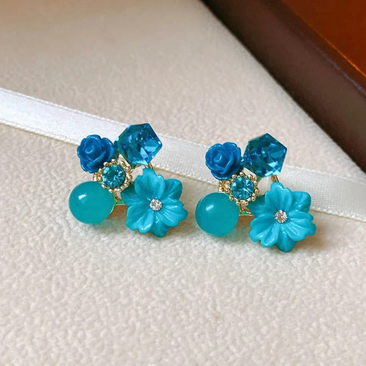 Aqua Bloom Earrings