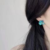 Aqua Bloom Earrings