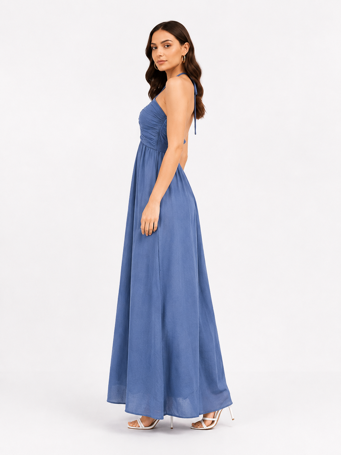 Blue Haze Halter Dress