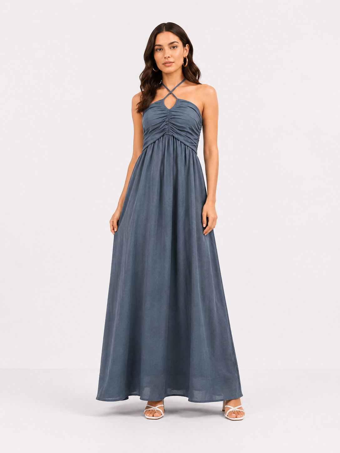 Blue Haze Halter Dress