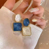 Blue Quartz Prism Earrings