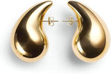 Bold Wave Golden Earrings
