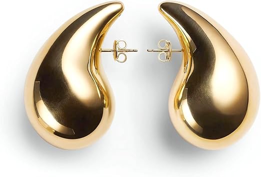 Bold Wave Golden Earrings