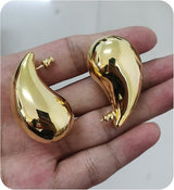 Bold Wave Golden Earrings
