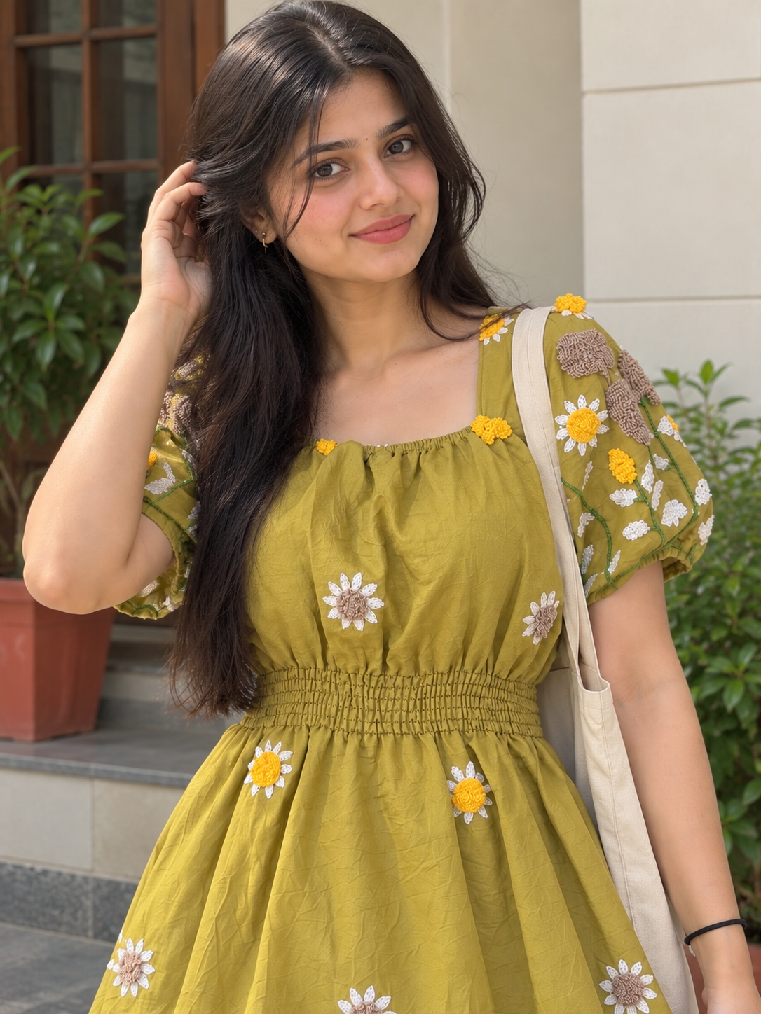 Botanical Embroidered Dress Secondary image
