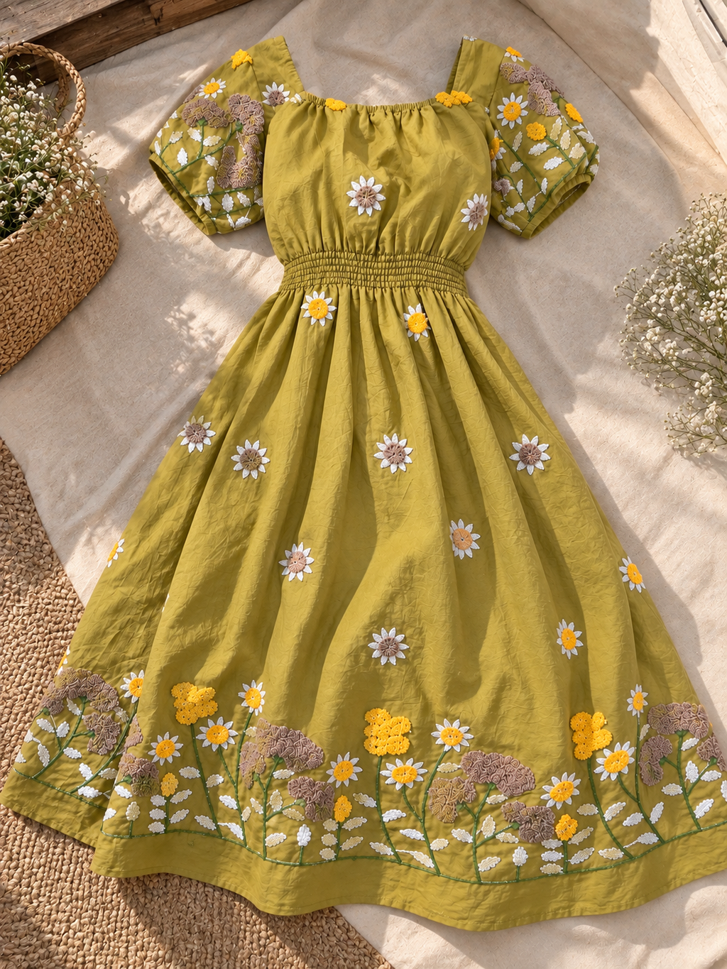 Botanical Embroidered Dress