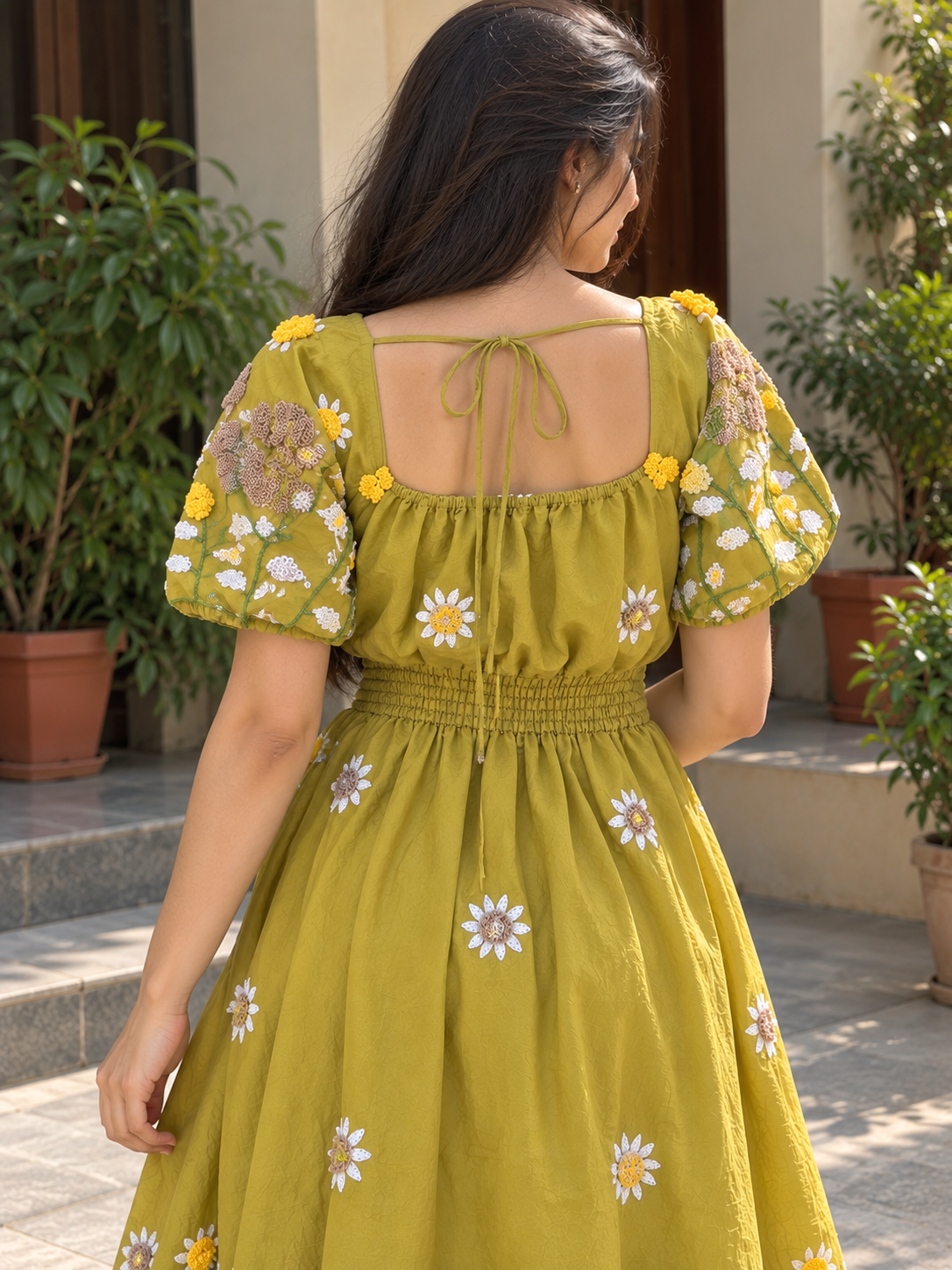 Botanical Embroidered Dress