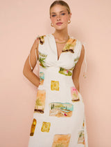 Saddle Printed Sundress