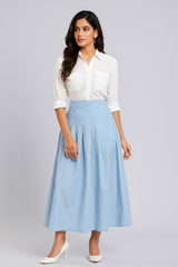White & Blue Elegant Dress