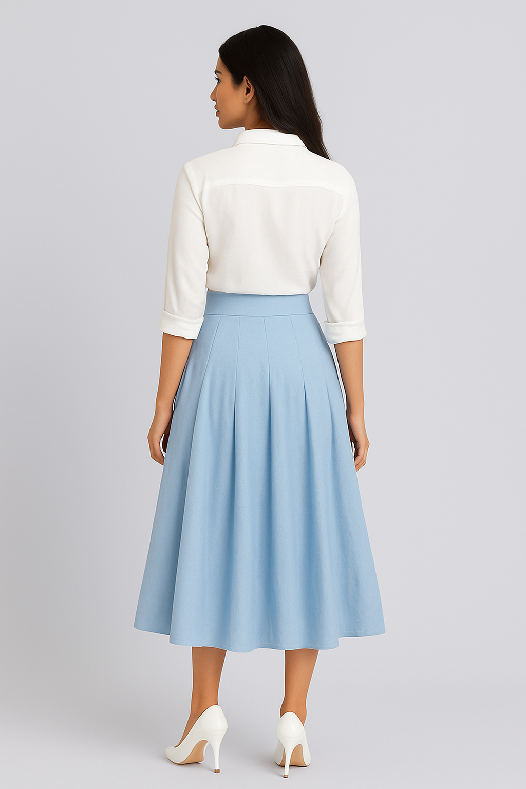 White & Blue Elegant Dress Secondary image