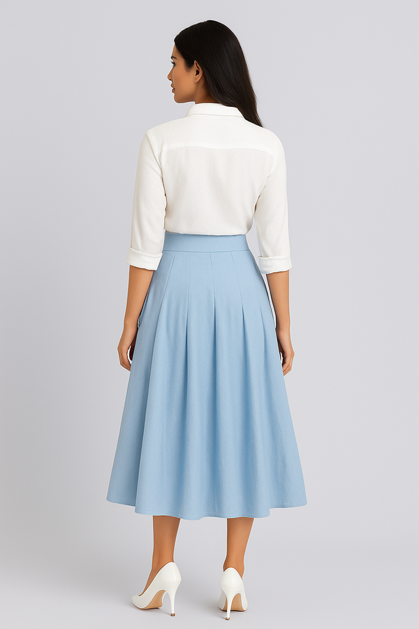 White & Blue Elegant Dress