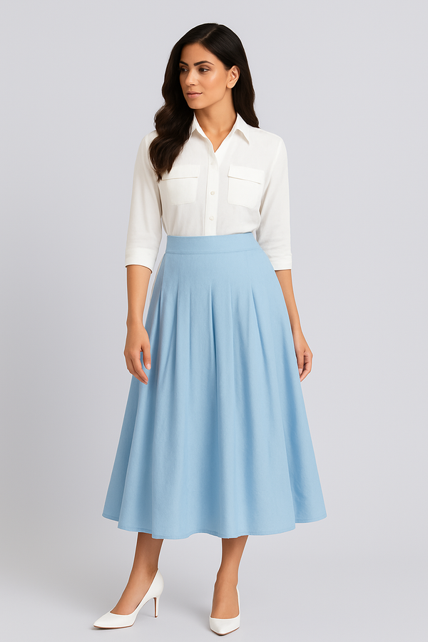 White & Blue Elegant Dress