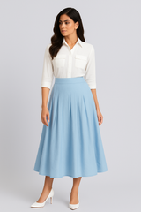 White & Blue Elegant Dress
