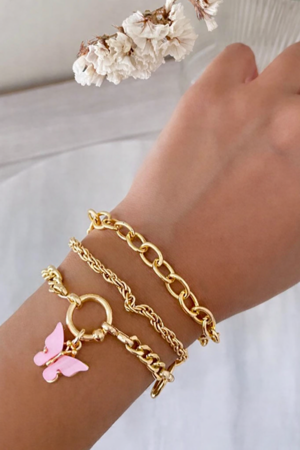 Golden Flutter Charm Bracelet