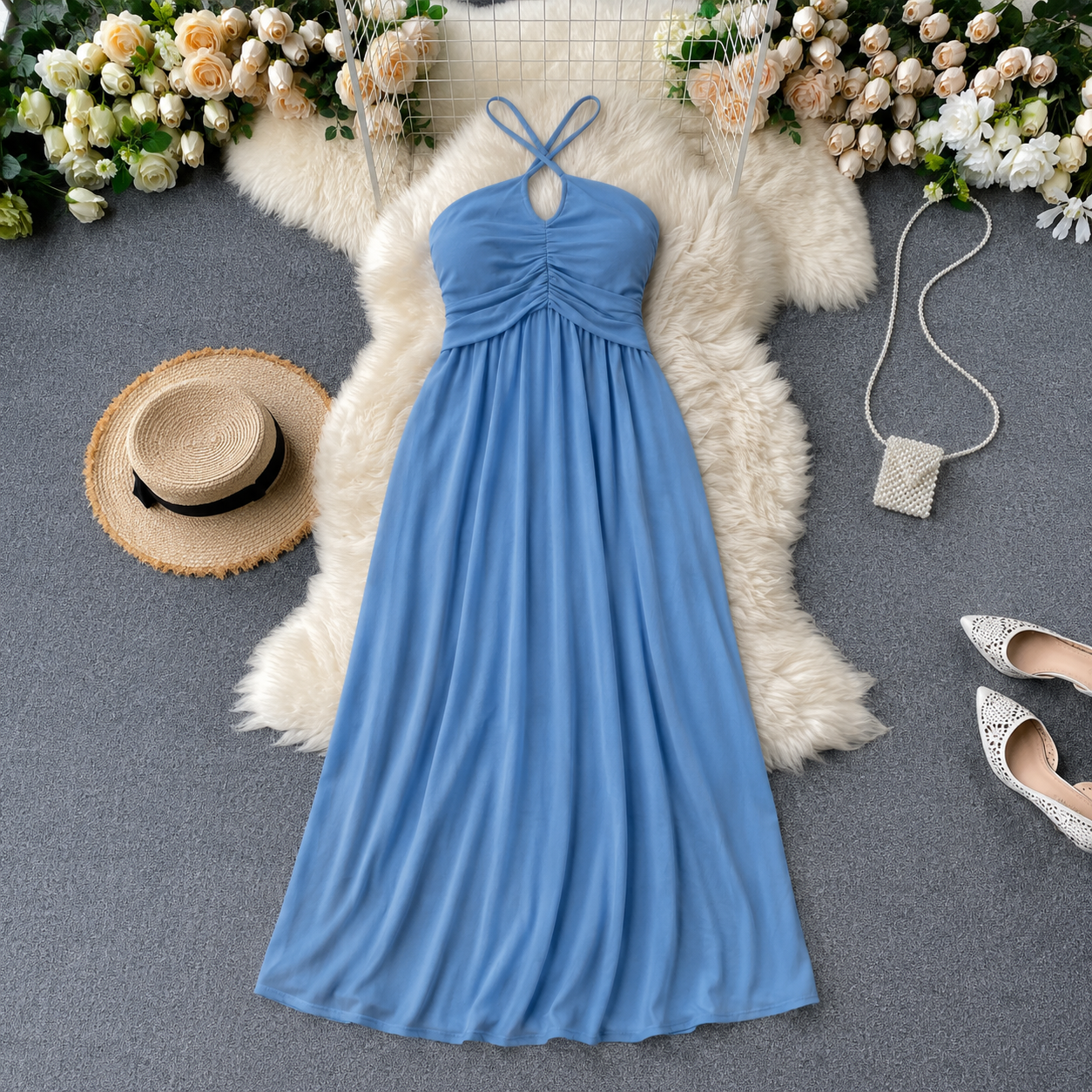 Blue Haze Halter Dress Main image