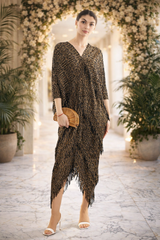 Midnight Shimmer Draped Dress