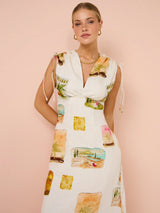 Saddle Printed Sundress