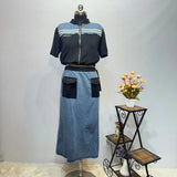 Denim Shirt & Pocket Skirt Co-ord Set