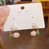 Gold Filigree Wing & Floral Pearl Climber Earrings Combo