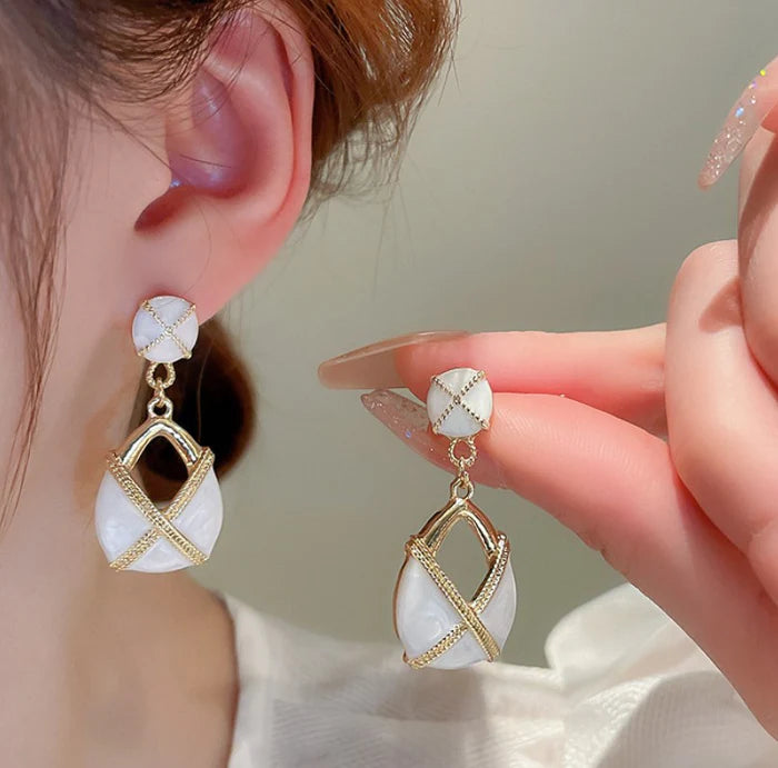 Onyx Cross Shine Earrings