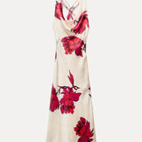 Ebon Silken Flowery Dress