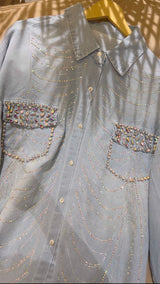 Sparkle Wave Denim Shirt