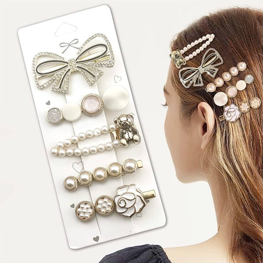 Floral Noir Hair Clip Set