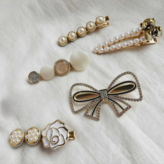 Floral Noir Hair Clip Set