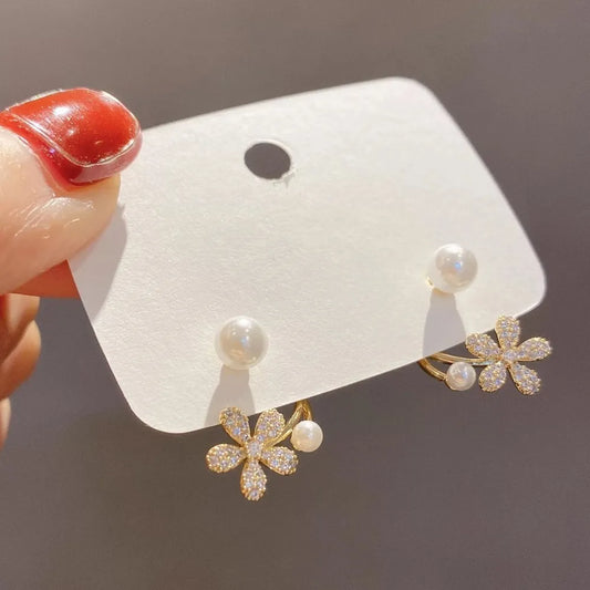 Floral Sparkle Studs Earrings
