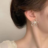 Pearl Blossom & Crystal Spiral Hoop Earring Combo