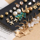 Golden Charm Multi Earrings Set