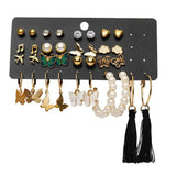 Golden Charm Multi Earrings Set