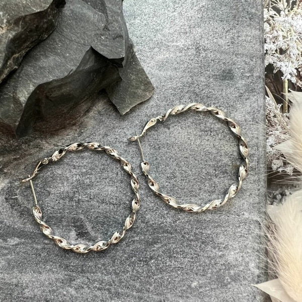 Golden Twist Hoop Earrings