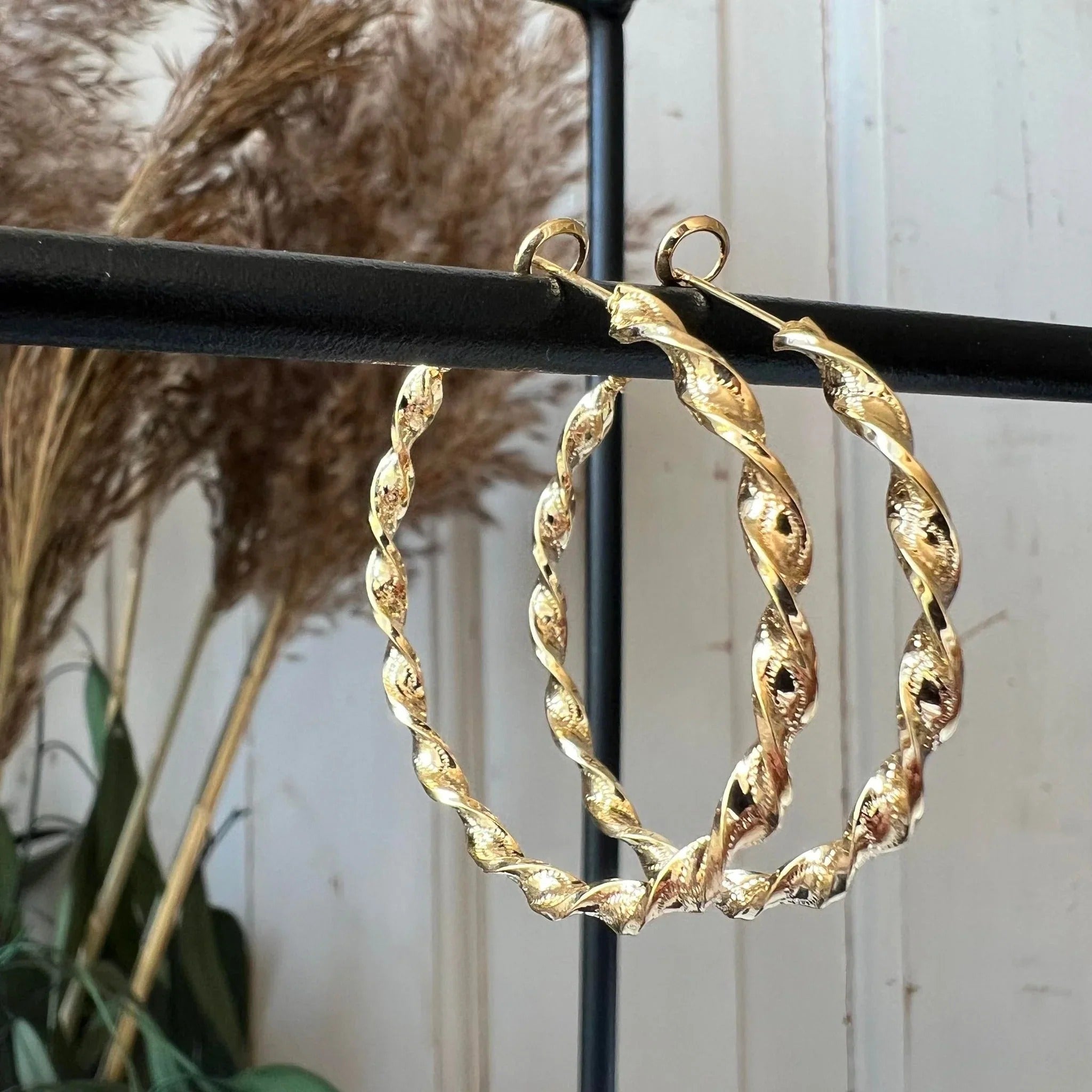 Golden Twist Hoop Earrings Main image