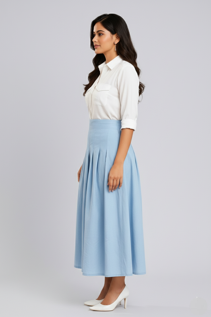 White & Blue Elegant Dress