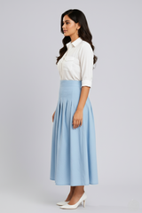 White & Blue Elegant Dress