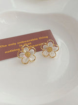 Golden Daisy Floral Earrings