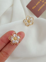 Golden Daisy Floral Earrings