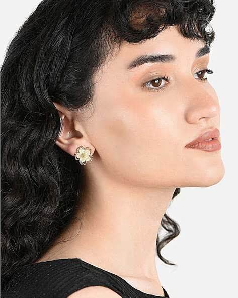 Golden Daisy Floral Earrings