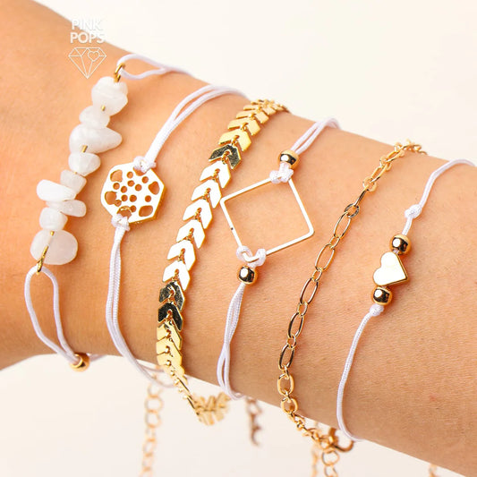 6 Golden Leaves Bracelet