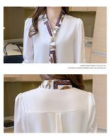 Pearl Scarf Tie Blouse