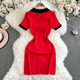 Red Vibe Contrast Dress