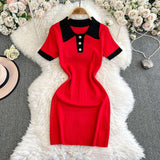 Red Vibe Contrast Dress