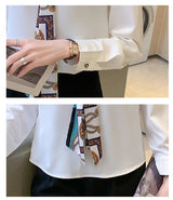 Pearl Scarf Tie Blouse