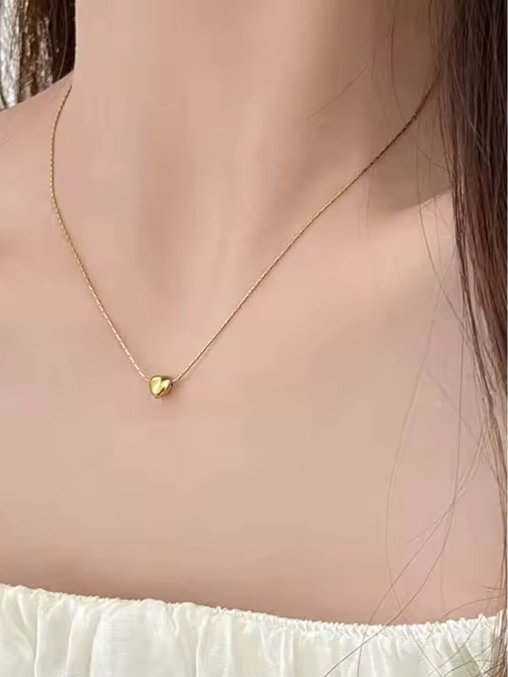 Heart Golden Drop Necklace